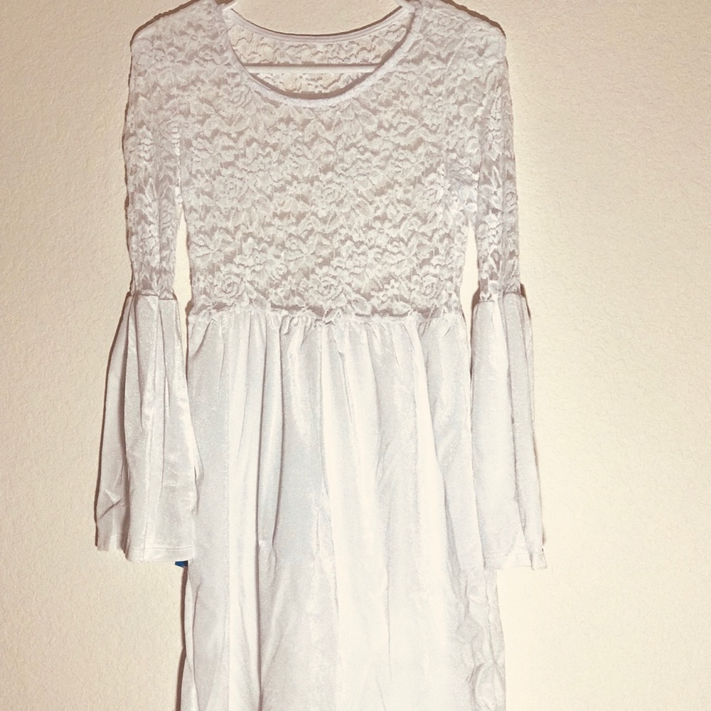 Sexy white mesh dress